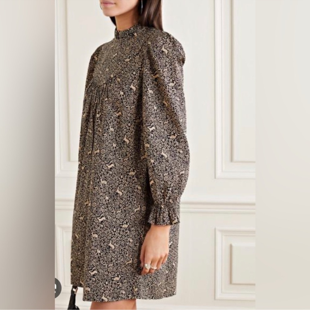 Doen Marabella Dress in Black Prancing Fawn Floral - Picture 3 of 9